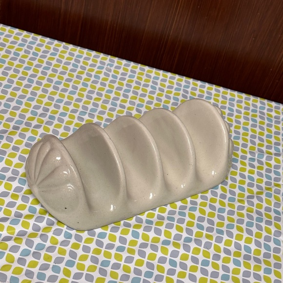 Ceramic Taco holder White Vintage Taco Server - Picture 7 of 10